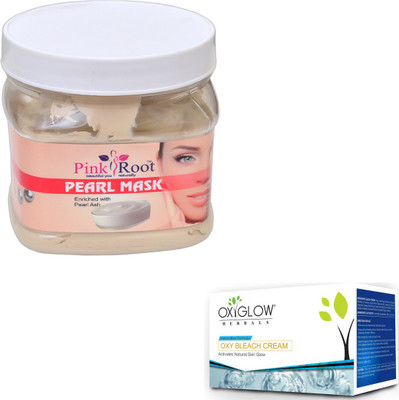 

Pink Root PEARL MASK 500GM WITH OXYGLOW OXY BLEACH 50GM(Set of 2)