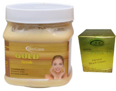 

Pink Root GOLD BLEACH 43G WITH BIOCARE GOLD SCRUB 500GM(Set of 2)
