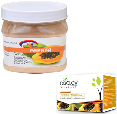

Pink Root PAPAYA SCRUB 500GM WITH OXYGLOW PAPAYA PAPAYA 50GM(Set of 2)