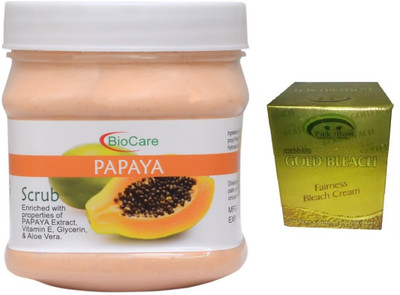 

Pink Root GOLD BLEACH 43G WITH BIOCARE PAPAYA SCRUB 500G(Set of 2)