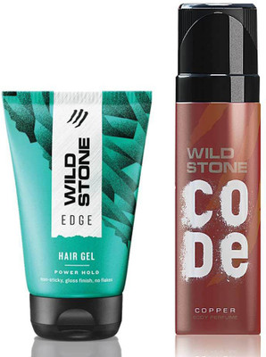 Wild Stone Edge Hair Gel 100 ml & Code Copper Body Perfume 120 ml(Set of 2)