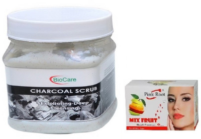 

Pink Root MIX FRUIT BLEACH 43G WITH BIOCARE CHARCOAL SCRUB 500GM(Set of 2)