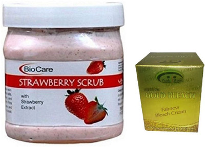 

Pink Root GOLD BLEACH 43G WITH BIOCARE STRAWBERRY SCRUB 500GM(Set of 2)