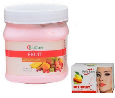 

Pink Root MIX FRUIT BLEACH 43G WITH BIOCARE FRUIT CREAM 500GM(Set of 2)