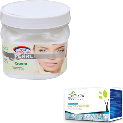 

Pink Root PEARL CREAM 500GM WITH OXYGLOW OXY BLEACH 50GM(Set of 2)