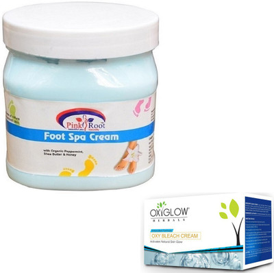 

Pink Root FOOT SPA CREAM 500GM WITH OXYGLOW OXY BLEACH 50GM(Set of 2)