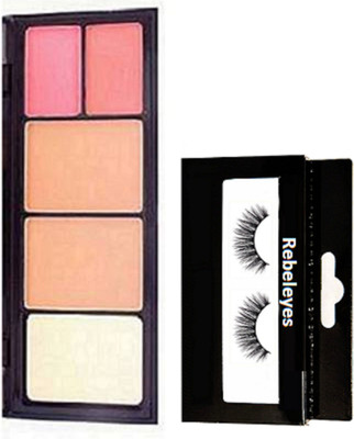

REBELEYES Eyelashes,Viva Glam 2 shade Blush & Compact palette(Set of 2)