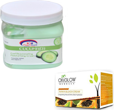 

Pink Root CUCUMBER CREAM 500GM WITH OXYGLOW PAPAYA PAPAYA 50GM(Set of 2)