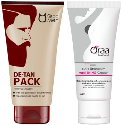 

Qraa De tan Pack 120gm + Lacto Underarm Black spot Treatment cream 100gm(Set of 2)