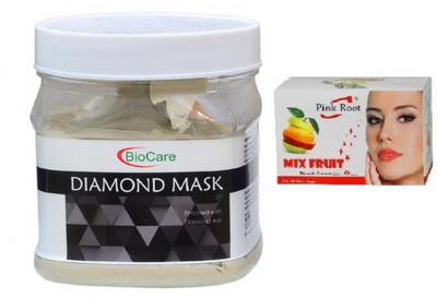 

Pink Root MIX FRUIT BLEACH 43G WITH BIOCARE DIAMOND MASK 500GM(Set of 2)