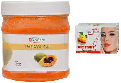 

Pink Root MIX FRUIT BLEACH 43G WITH BIOCARE PAPAYA GEL 500G(Set of 2)