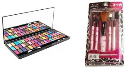 

aerwin Make Up Brush Set Of 5 And Glam 21 Eye Shadow of 51 Colors(Set of 2)