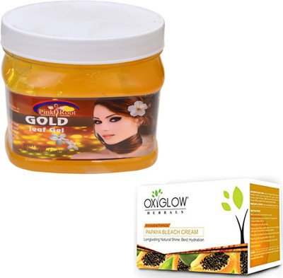 

Pink Root GOLD GEL 500GM WITH OXYGLOW PAPAYA PAPAYA 50GM(Set of 2)
