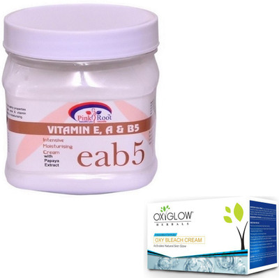 

Pink Root VITAMIN EAB5 CREAM 500GM WITH OXYGLOW OXY BLEACH 50GM(Set of 2)