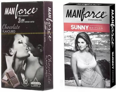 Manforce Chocolate, ,SUNNY EDITION Pack Combo 2 (Set of 2, 20S) Condom(Set of 2, 20S)