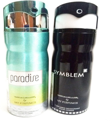 

PARFUMDELUXE PARADISE AND SYMBLEM Deodorant Spray - For Men & Women(400 ml, Pack of 2)