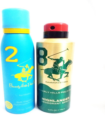 

Beverly Hills Polo Club 2 AND HIGHLANDER Deodorant Spray - For Men & Women(325 ml, Pack of 2)