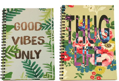 Macro Designer collection A5 Diary Unruled 100 Pages(Multicolor, Pack of 2)