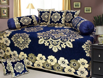 manvicreations Cotton Embroidered Diwan Set(Multicolor)