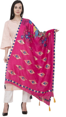 A R SILK Art Silk Self Design Women Dupatta