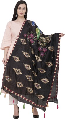 A R SILK Art Silk Self Design Women Dupatta