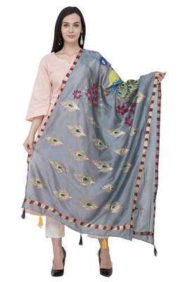 A R SILK Art Silk Self Design Women Dupatta