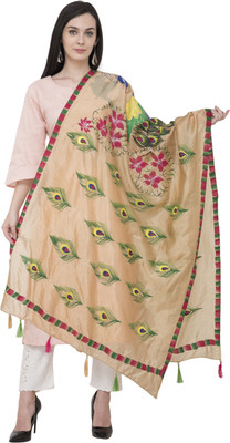 A R SILK Art Silk Self Design Women Dupatta