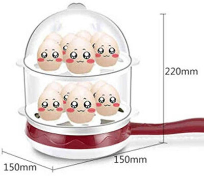 

Ngel Multifunctional Double Layer Electric 2 in 1 Plastic Frying Pan with Egg Boiler 871454 Egg Cooker(14 Eggs)