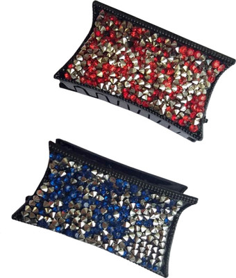 

Pijn Luxury Rhinestone Womens Hair Clutcher Pack Of 2 Hair Claw(Multicolor)