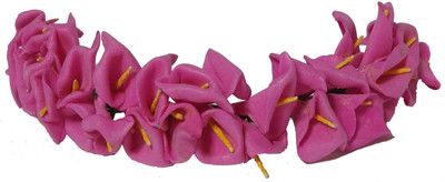 

BELLE FEMME SHOPPER HUB belle femme pink tulip flower gajra for bun Bun Clip(Pink)