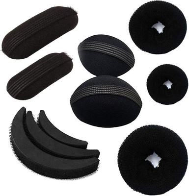 

GadinFashion Combo Of 3 Hair Accessories - 3 Donuts 1 Volumizer 1 Banana Bumpit Hair Accessory Set(Black)