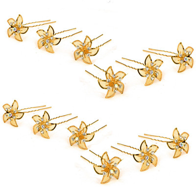 

Paradise Hair Pins For Women/Bridal Hair Accessories For Women And Girls/Juda Pins For Women (Flower Golden) Hair Pin(Gold)