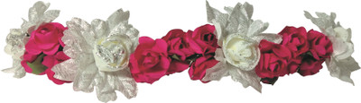 

BELLE FEMME SHOPPER HUB belle femme white n red rose floral gajra Bun Clip(White, Red)
