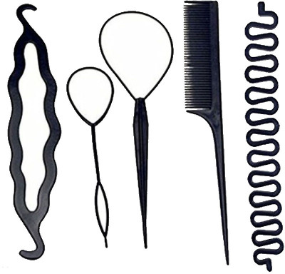 

GadinFashion Braids Tools / Hair Styling Kits For Women Set Of 5 Hair Accessories Hair Accessory Set(Black)