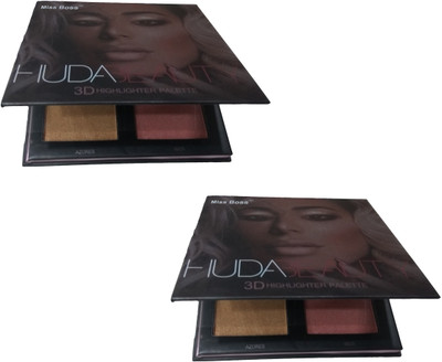 

Miss Boss hb Golden Sand 3D Highlighter Palette Highlighter pack of 2 Highlighter(multicolor)