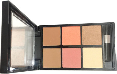 LUV-LI IMPORTED FACE PALETTE 6 COLOR BLUSH, BRONZE, HIGHLIGHT