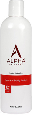 

Alpha Skin Care - Renewal Body Lotion, 12% Glycolic AHA, Supports Healthy Radiant Skin| Fragrance-Free and Paraben-Free| 12-Ounce(340 ml)