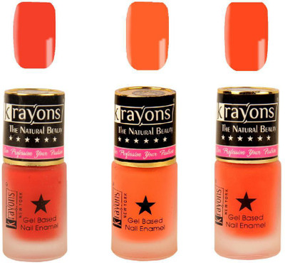 

KRAYONS Gel Base Velvet Super Matte Effect Nail Polish Enamel Color , 5ML Safe Dry Fast Collection For Women (SUGARED PEACH,ORANGE TANGO,SALSA RED) SUGARED PEACH, ORANGE TANGO, SALSA RED(Pack of 3)