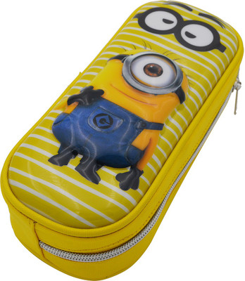 

Minaar Minions Pencil (Stationery) Pouch 7D Minions Pencil Pouch Art Polyester Pencil Box(Set of 1, Yellow)
