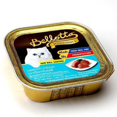

Bellotta Bellotta chat gourmet tuna light meat in jelly hair ball control From Real Fish NO Preservatives Cat Food (Pack Of 4) Tuna 80 g Wet Cat Food for Protein , Fat , calcium , Nutrition , high energy (Pack of 4) Fish, Meat 75 g Wet Cat Food(Pack of 4)