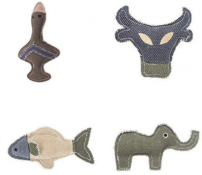 

Emily Pets Dog Toy Canvas, Dog Chew Toys and Rope Squeaky Dog Toy for Large and Medium Dogs, Multiple Squeakers inside Pack of 4 Cotton Chew Toy For Dog
