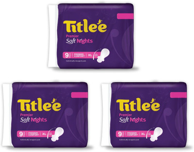

titlee Combo Premier Soft Nights (Pack of 27) Sanitary Pad(Pack of 9)