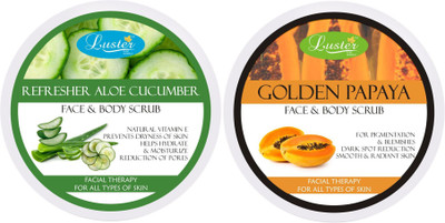 

Luster Refresher Aloe Cucumber + Golden Papaya Face & Body Cream Scrub(400 g)