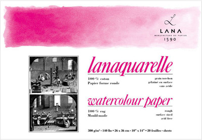 Lana Artists' Watercolour - Lanaquarelle 26 cm x 36 cm Sketch Pad(20 Sheets, Pack of 20)