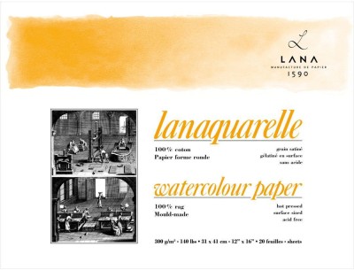 Lana Artists' Watercolour - Lanaquarelle 31 cm x 41 cm Sketch Pad(20 Sheets, Pack of 20)