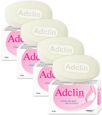 

Adclin Soap For Acne ( 4 x 75 gm )(300 g, Pack of 4)