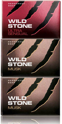 

Wild Stone 2 Musk Soap 125 Gm and 1 Ultra sensual Soap 125 Gm(375 g, Pack of 3)