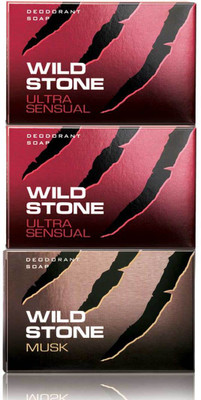 

Wild Stone 1 Musk Soap 125 Gm and 2 Ultra Sensual Soap 125 Gm(375 g, Pack of 3)