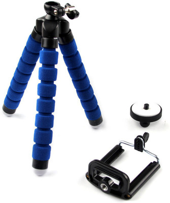 

LIFEMUSIC Portable and Adjustable Camera & Mobile Stand Holder with Universal Mobile Clip, Compatible with iOS & Android Phone, Cameras, Sports Camera - Upgraded OCTOPUS Style Legs Tripod(Black, Supports Up to 1000 g)
