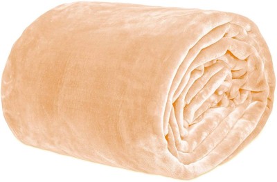 Deeksha Solid Double Mink Blanket for  Heavy Winter(Poly Cotton, golden)